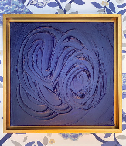 On hold - Navy Blue Sculptural Painting