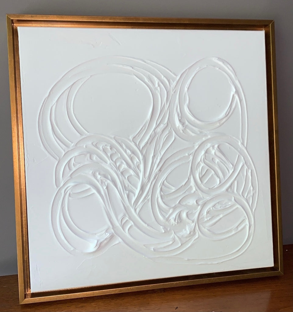 White Sculptural Painting “21x21”