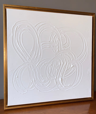 White Sculptural Painting “25x25”