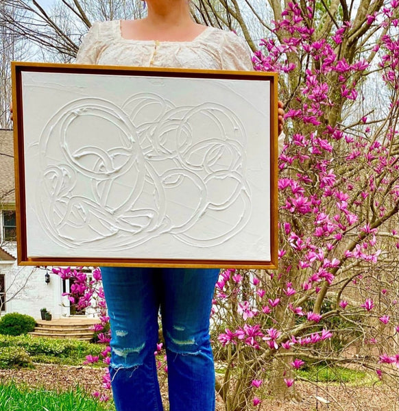 Original Framed White Painting